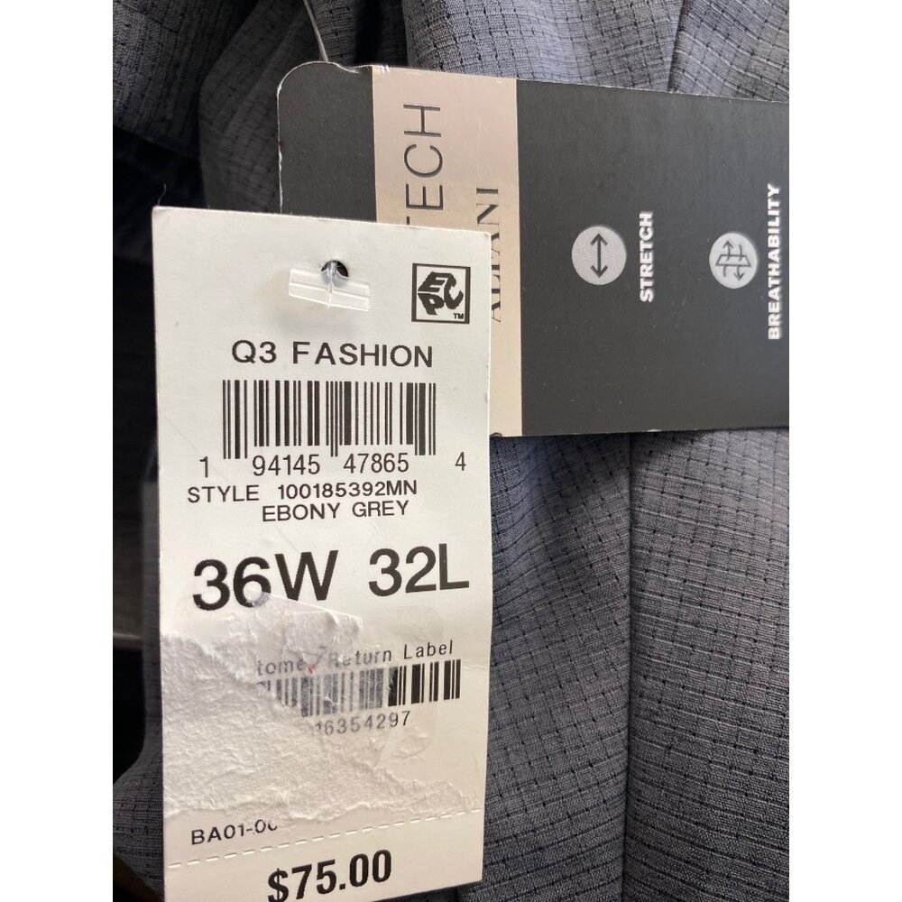 Alfani Mens Comfortable Breathable Suit Pants Ebony Grey Size 36x32 NWT - Picture 5 of 6